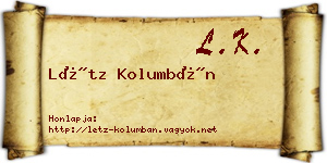 Létz Kolumbán névjegykártya